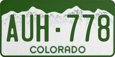 CO license plate AUH778