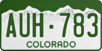 CO license plate AUH783