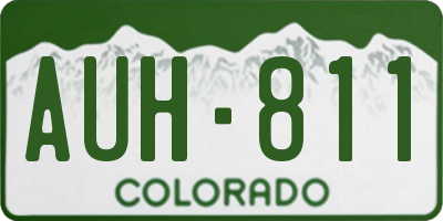 CO license plate AUH811