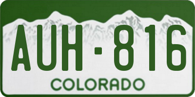 CO license plate AUH816