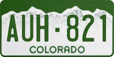 CO license plate AUH821