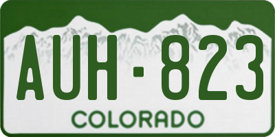 CO license plate AUH823