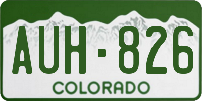 CO license plate AUH826