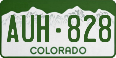 CO license plate AUH828