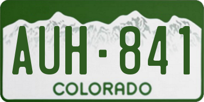 CO license plate AUH841