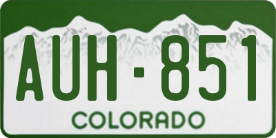 CO license plate AUH851