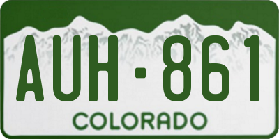 CO license plate AUH861