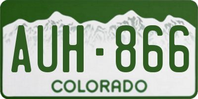 CO license plate AUH866