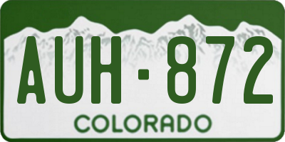 CO license plate AUH872