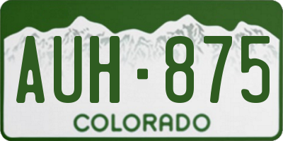 CO license plate AUH875