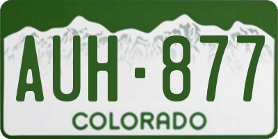 CO license plate AUH877