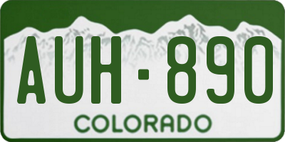CO license plate AUH890