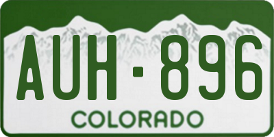 CO license plate AUH896