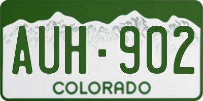 CO license plate AUH902