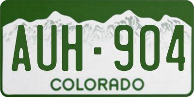 CO license plate AUH904
