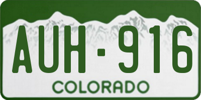 CO license plate AUH916