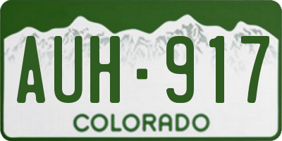 CO license plate AUH917