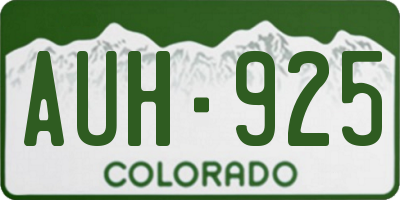 CO license plate AUH925