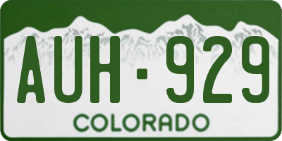 CO license plate AUH929