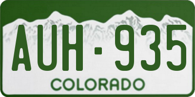 CO license plate AUH935
