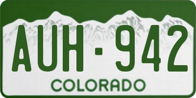 CO license plate AUH942