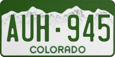 CO license plate AUH945