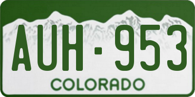 CO license plate AUH953