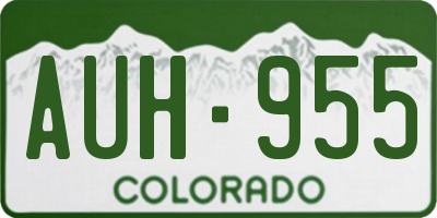 CO license plate AUH955