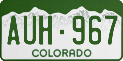 CO license plate AUH967