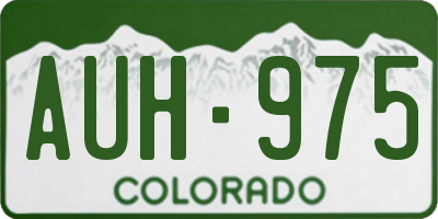 CO license plate AUH975