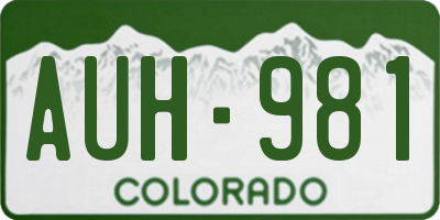 CO license plate AUH981