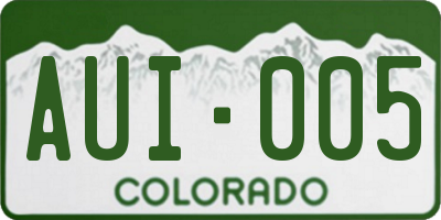 CO license plate AUI005