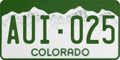 CO license plate AUI025