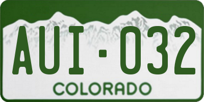 CO license plate AUI032