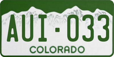 CO license plate AUI033