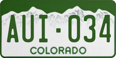 CO license plate AUI034