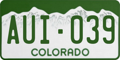 CO license plate AUI039