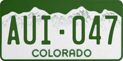 CO license plate AUI047