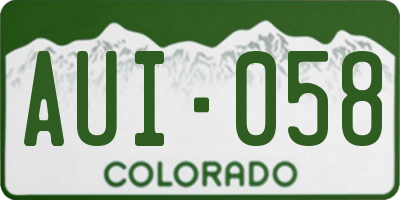 CO license plate AUI058