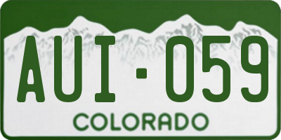 CO license plate AUI059
