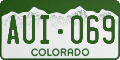 CO license plate AUI069