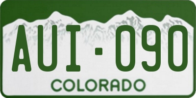 CO license plate AUI090