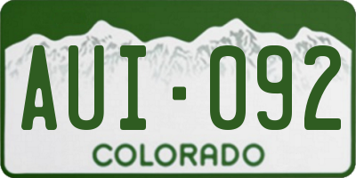 CO license plate AUI092