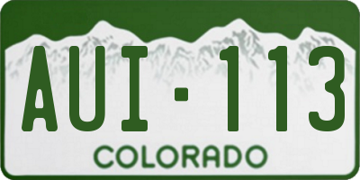 CO license plate AUI113