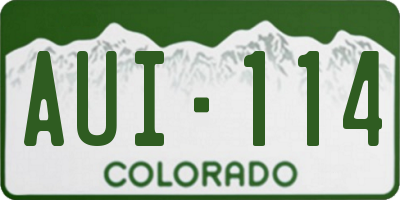 CO license plate AUI114