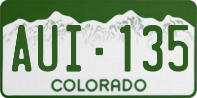 CO license plate AUI135