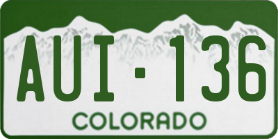 CO license plate AUI136