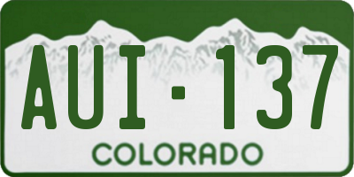 CO license plate AUI137