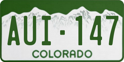 CO license plate AUI147