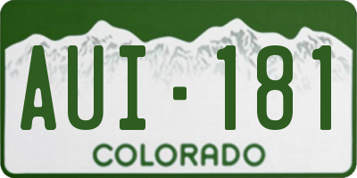 CO license plate AUI181